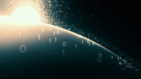 Cyberspace horizon with sun. Loop. Stock Footage 68862399