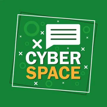 Cyberspace lettering poster Illustrazione stock