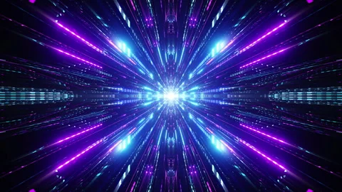 Cyberspace Neon Tunnel VJ Loop Stock Footage 263540931