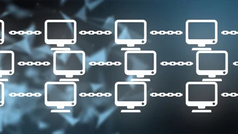 Cyberspace online internet security data transfer protection with blockchain  Stock Footage 79549506