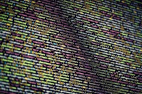 Cyberspace - open program source code concept Stock-Fotos