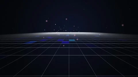 Cyberspace perspective grid plane seamless loop motion background Stock Footage 345182907