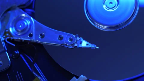 Cyberspace Protection of Personal Data on HDD. Macro Close Up Footage of He.. Vídeo Stock 336025283
