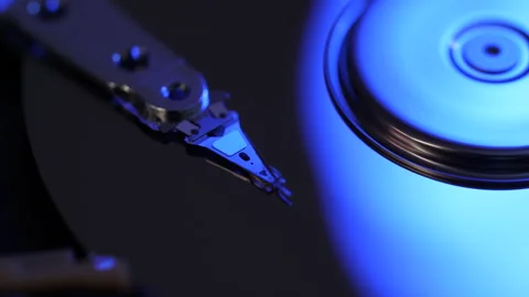 Cyberspace Protection of Personal Data on HDD. Macro Close Up Footage of He.. Stock-Footage 336025457
