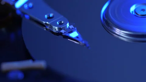 Cyberspace Protection of Personal Data on HDD. Macro Close Up Footage of He.. Stock-Footage 336025537