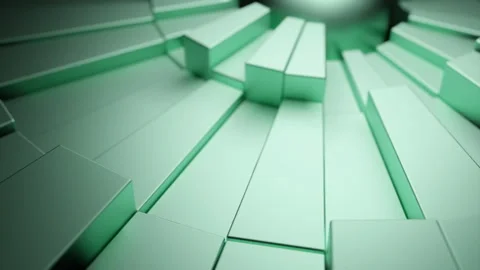 Cyberspace with spinning carousel of 3D rectangles. Design. Long blocks rotating Stock Footage 243843988
