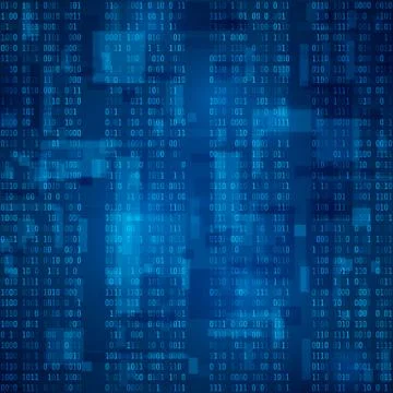 Cyberspace. Stream of blue binary code. Futuristic background イラスト素材