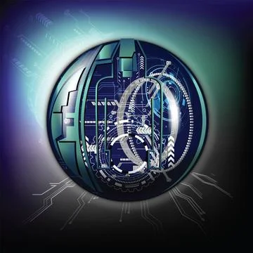 Cyberspace technology machine sphere Stock Illustration