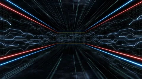 Cyberspace Technology Room Animation, Background, Loop Stock-Footage 262387481