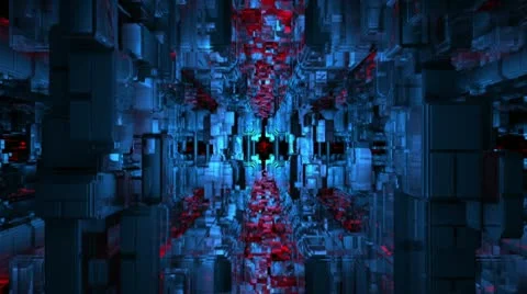 Cyberspace Tunnel loop 動画素材 8995956