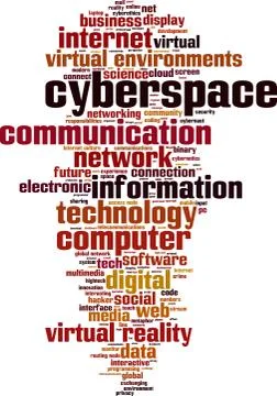 Cyberspace word cloud Stock Illustration
