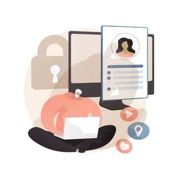 Cyberstalking abstract concept vector illustration. Stock Illustration
