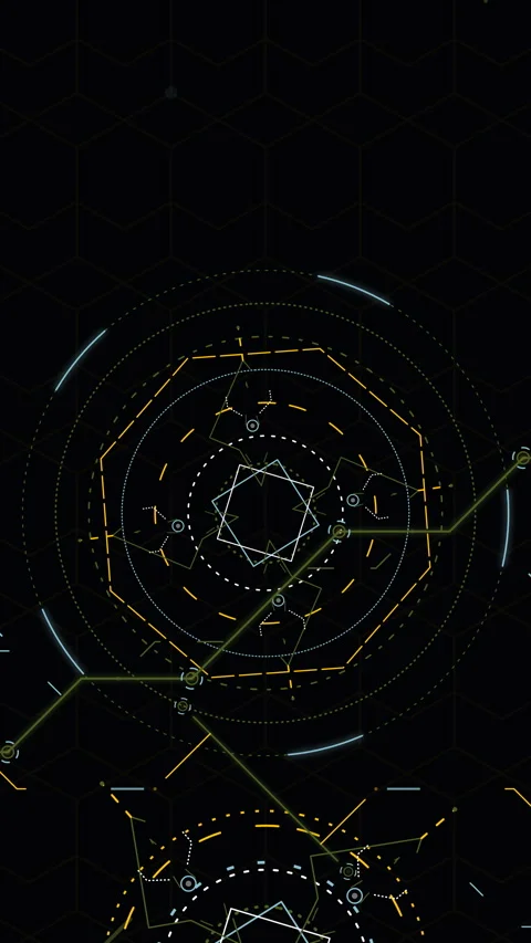 CyberTech FUI: Circuit Board Military - 4K Vertical 9:16 Stock Footage 335871153