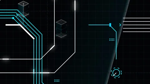CyberTech FUI: Data Grid Cyberpunk - 4K Broadcast 16:9 Stock Footage 335872749