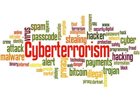 Cyberterrorism word cloud concept Stock Illustration