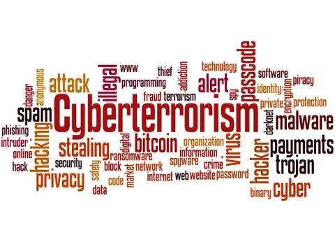 Cyberterrorism word cloud concept イラスト素材