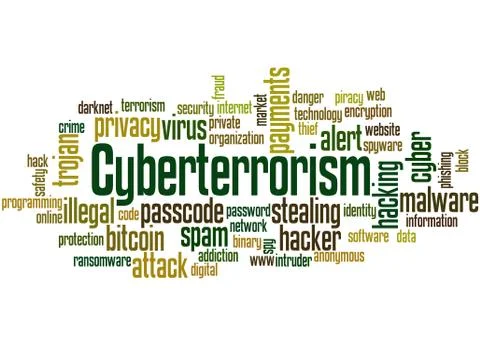 Cyberterrorism word cloud concept 스톡 일러스트