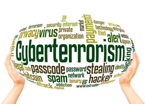 Cyberterrorism word cloud sphere concept イラスト素材