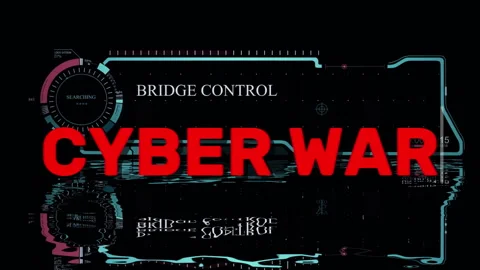 Cyberwar Bridge Control Screen Searching with Water Reflection Stock Footage 309841399