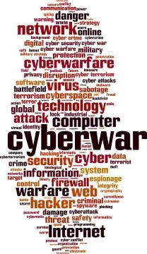 Cyberwar word cloud Stockillustratie