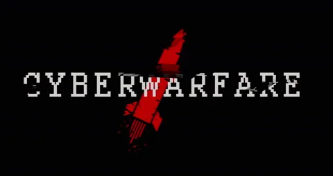 Cyberwarfare cyber attack modern glitch concept animation Stock Footage 236992267
