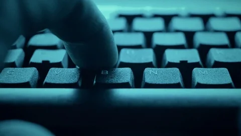 Cyberwarfare, hacker attacking computer networks in cyberspace Stock Footage 75399091