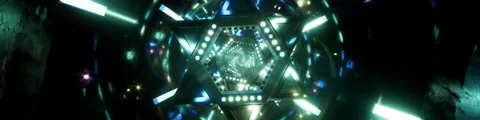 Cyberwind rotates, creating a cycle of changing light and shadow, playing contin Vídeo Stock 340557943