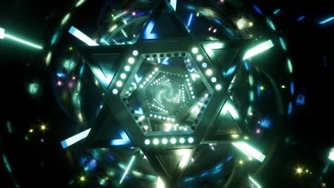 Cyberwind rotates, creating a cycle of changing light and shadow, playing contin Stock-Footage 340558028