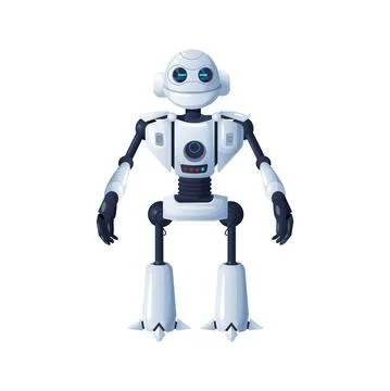 Cyborg artificial intelligence, humanoid robot Illustrazione stock