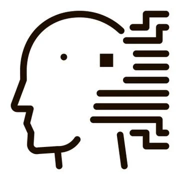 Cyborg Artificial Intelligence Vector Sign Icon Stockillustratie