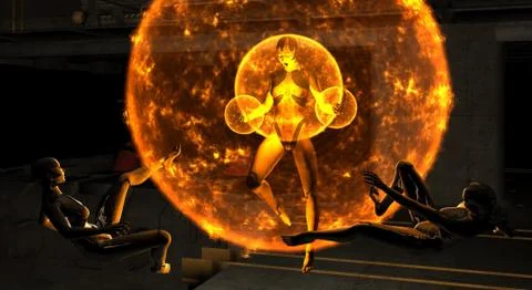 Cyborg being Stock-Illustration