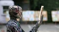 Cyborg with book in hands HD Footage