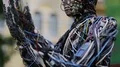 Cyborg with book in hands HD Footage
