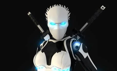 Cyborg character Stock Illustration