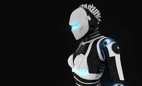 Cyborg character Stock Illustration