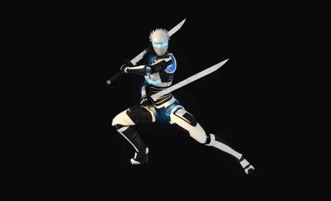 Cyborg character Stock Illustration