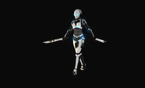 Cyborg character Stock Illustration