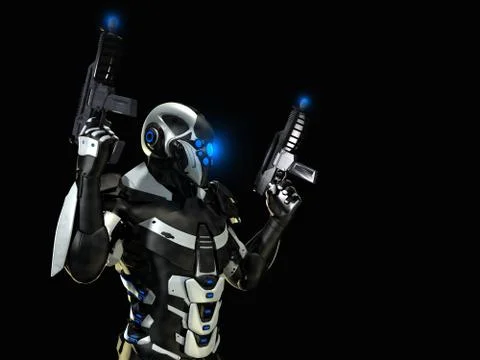 Cyborg character Illustrazione stock