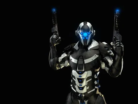 Cyborg character Stock Illustration