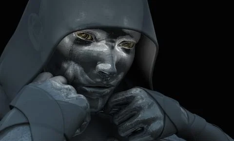 Cyborg character Stock Illustration