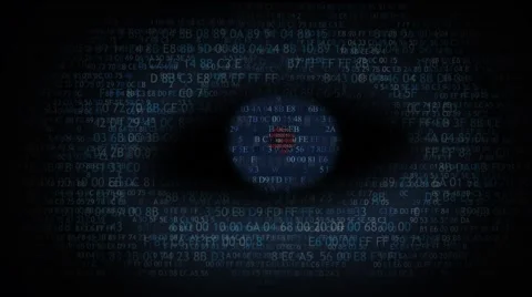 Cyborg. The code in the eyes. virus Vídeo Stock 49837925