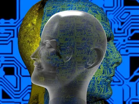 Cyborg creatures 3d rendering Stock Illustration