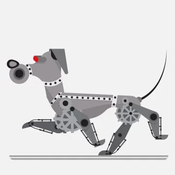 Cyborg dog. Electronic assistant. Stock Illustration