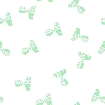Cyborg fantasy character glyph vector seamless pattern Stock Illustration