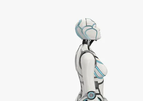 Cyborg female 3d render Stock Illustration