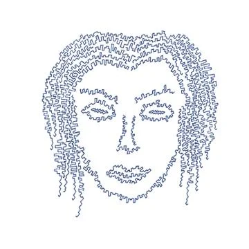Cyborg female face Stock Illustration