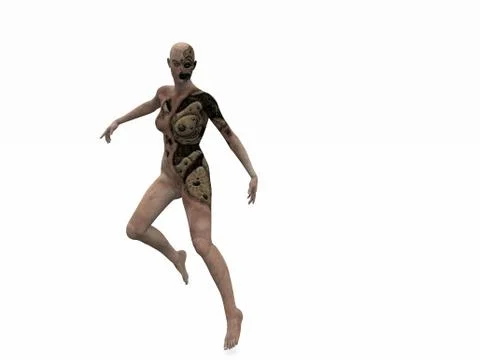 Cyborg Female 스톡 일러스트