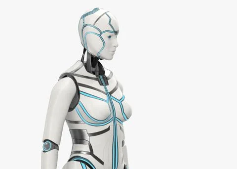 Cyborg female05 Stock Illustration