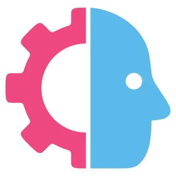 Cyborg Flat Icon Illustrazione stock