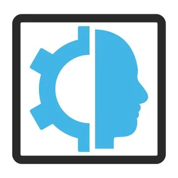 Cyborg Gear Framed Vector Icon Stock Illustration